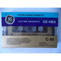 Аудиокассета GENERAL ELECTRIC GE-HBX C-90, хром (Американский рынок, сделана в Корее)