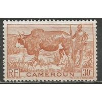 Камерун(французский). Бык с пастухом. 1946г. Mi#271.
