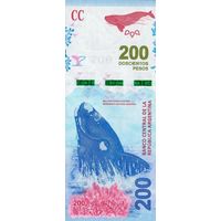 Аргентина 200 песо образца 2016 года UNC p364a(1) серия Е