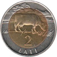 Латвия 2 лата, 1999 UNC