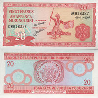 Бурунди 20 Франков 2007 UNC П2-82
