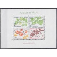 1981 Монако 1502-505/B18 цветы 8,50 евро