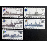 СССР 1983 г. Рыболовные суда. Корабли, полная серия из 5 марок #0068-Т1P17