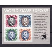 18. США. World Stamp EXPO 89 Washington. 1989 Блок. Цена каталога (Михель 2022) 15 евро.