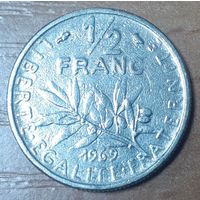 Франция 1/2 франка, 1969 (14-18-16)