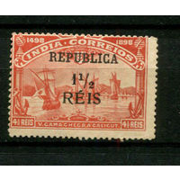 Португальские колонии - Индия - 1913 - Надпечатка нового номинала 1 1/2 REIS на 4 1/2R - [Mi.332] - 1 марка. Чистая без клея.  (Лот 135Bi)