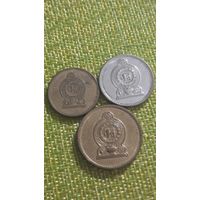 Шри-Ланка ( Цейлон ) 50 цент 2002 г , 1 рупи 2005 г , 5 рупи 2011 г