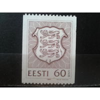 Эстония 1993 Стандарт, герб** рулонная марка