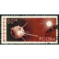 Советский искусственный спутник Земли и автоматические межпланетные станции, запускаемые к Луне Польша 1959 год 1 марка