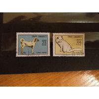 1973 Турция фауна полная серия кошки собаки (4-16)
