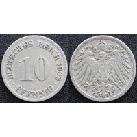 YS: Германия, Рейх, 10 пфеннигов 1908D, KM# 12 (1)