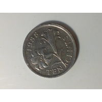 10 центов Бермуды 1988