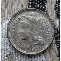 США 3 (III) цента 1874 года