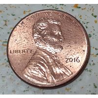 США 1 цент, 2016 Lincoln Cent Без отметки монетного двора (15-9-1)