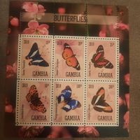 Гамбия 2019. Бабочки. Малый лист