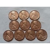 1 цент США, погодовка 1950-х