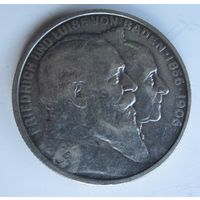 Баден 2 марки 1906 серебро   .28-284