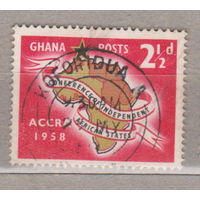 Карта 1-я конференция независимых африканских государств, Аккра Гана 1958 год лот 12