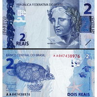 Бразилия 2 реала  2010 год  UNC