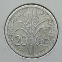Индокитай Французский 20 центов 1945 г. В холдере