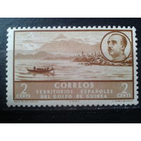Гвинея Испанская 1949 лодка на реке*