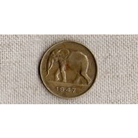 Конго Бельгийское 5 франков 1947 /фауна/слон(JL)