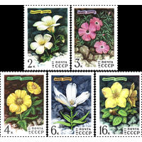 Цветы гор Сибири СССР 1977 год (4696-4700) серия из 5 марок