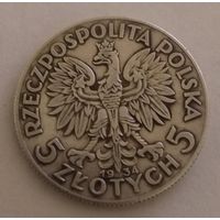 5 злотых 1934 г. 750 пр., Польша, Ядвига.