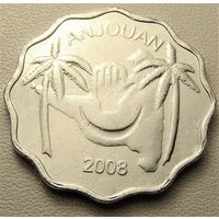 Остров Анжуан. 5 франков 2008 года