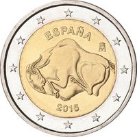 2 евро Испания 2015 Пещера Альтамира UNC из ролла