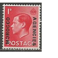 Британская почта в Марокко. Король Эдуард VIII. Надпечатка на Британии. 1936г. Mi#75.