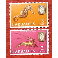 Барбадос. Морские обитатели. ( 2 марки ) 1965 года. 8-5.