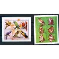 Мадагаскар (Малагаси) - 2001 - Совы и Попугаи - 2 малых листа - [Mi. 2538-2549] - полная серия - 12 марок. MNH.  (Лот 161Bi)