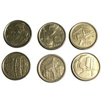 Испания набор монет 5 песет (6 шт)