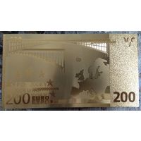 Золотые 200 Евро (копия Европейской купюры)