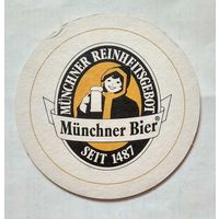 Подставка под пиво (бирдекель) Munchner Bier. Цена за 1 шт.