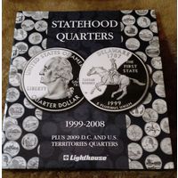 США Собранный полный комплект памятных квотеров в фирменном альбоме ,,Штаты и территории''46 шт.