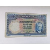 Редкая банкнота 50 лат 1934,старт с 30 рублей!