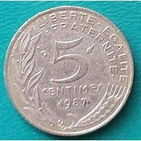 Франция 5 сантимов 1987 02