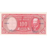 Чили, 10 чентезимо на банкноте 100 песо, UNC