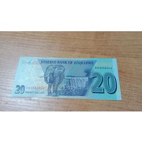20 долларов 2020 года Зимбабве с рубля 9469054