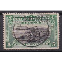 210. Бельгийское Конго. 1909 г. Порт Матади. 5 с. Надпечатка. Mi.#1 Type II.