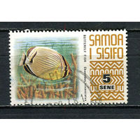 Самоа - 1972 - Рыба-бабочка 5S - [Mi.266] - 1 марка. Гашеная.  (Лот 80EY)-T25P7