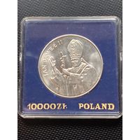 Польша 10000 злотых Визит Папа Иоанн Павел II 1987 г. UNC в капсуле