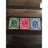 1951 Германия 3 марки почтовый рожок (3-3)