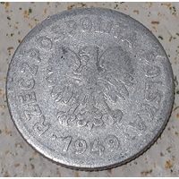 Польша 1 злотый, 1949 Алюминий, 2.12гр (3-9-121)