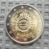 Испания. 2 евро 2012. 10 лет наличному обращению евро. UNC
