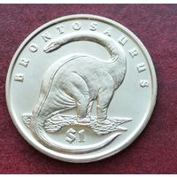 Сьерра-Леоне 1 доллар, 2006 Динозавры - Бронтозавр