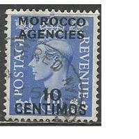 Испанская почта в Марокко. Король Георг VI. Надпечатка на Британии. 1951г. Mi#154.