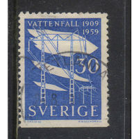 Швеция 1956 50 летие госпрограммы электофикации Воздушные электросети #446А